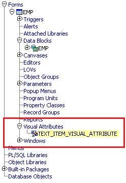 visual attributes example in oracle forms