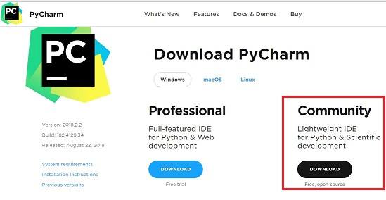 Download PyCharm for Windows 10