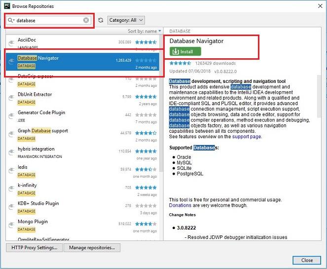 install database navigator plugin in PyCharm to view database window