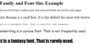 CSS: Set Font-Family and Font-Size