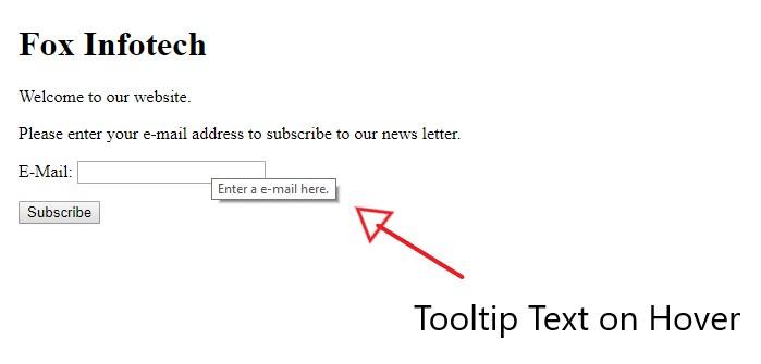 HTML Tooltip example.