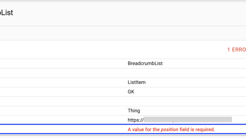 How to Resolve "A Value for the Position Field is required" error for BreadCrumbList Schema Markup in Blogger?