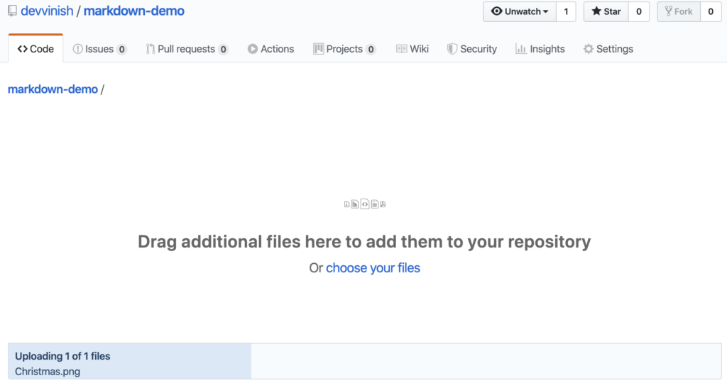 GitHub: uploading image file progress.