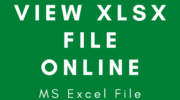 XLSX Viewer Online | View Excel File Online