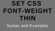 CSS font-weight Thin