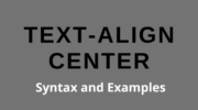 CSS: text-align center
